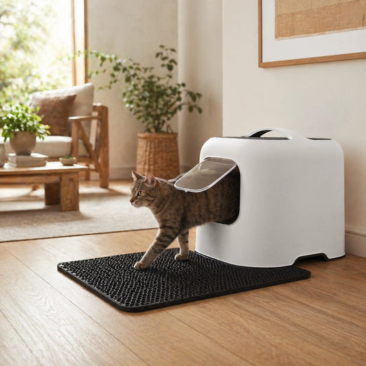 Design kattenbak met magneetklep en geurfilter