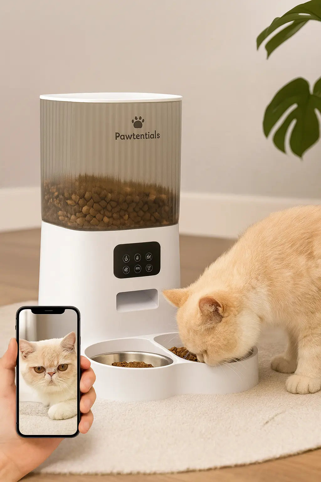 Pawtentials 5 L Slimme Voederbak – App & Camera voor Kat & Hond