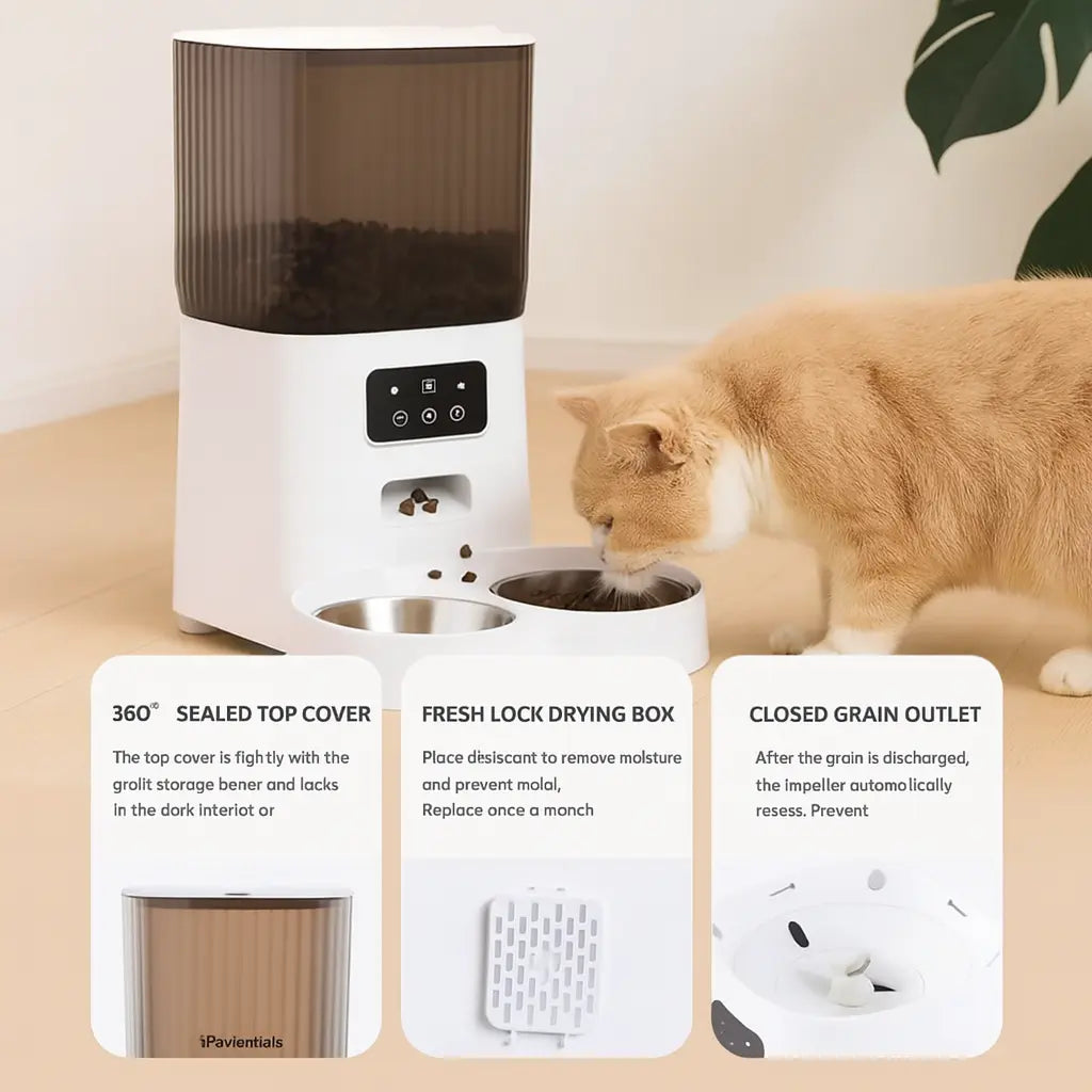 Pawtentials 5 L Slimme Voederbak – App & Camera voor Kat & Hond