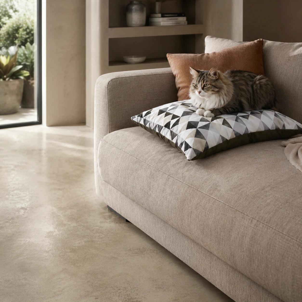 Waterdicht ecru kattenbed