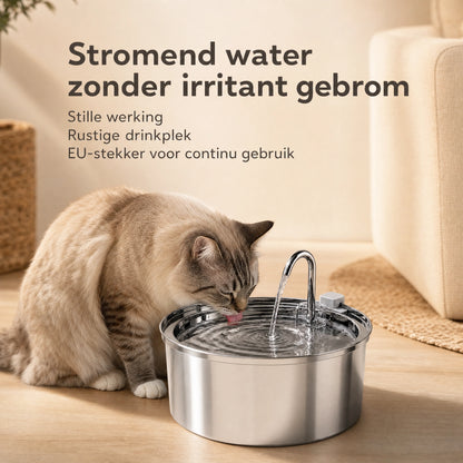 RVS drinkfontein voor katten