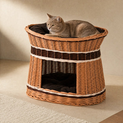 Luxe gevlochten kattenhuis