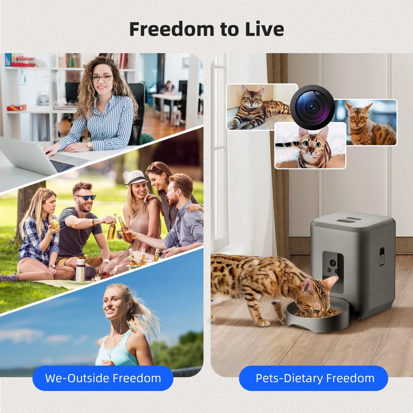 Pawtentials Automatische Voederbak – 2L Slimme Timer met App